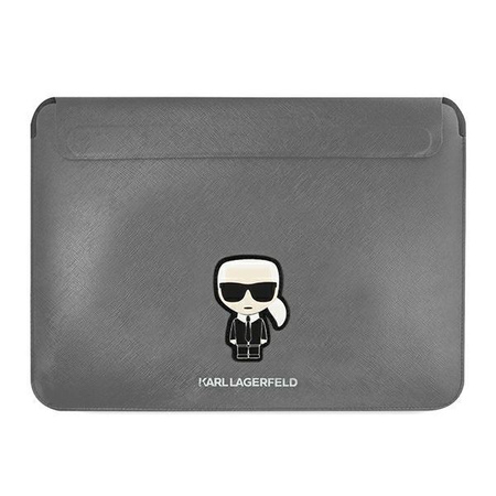 Karl Lagerfeld Saffiano Ikonik Sleeve - pouzdro na 13" / 14" notebook (stříbrné)