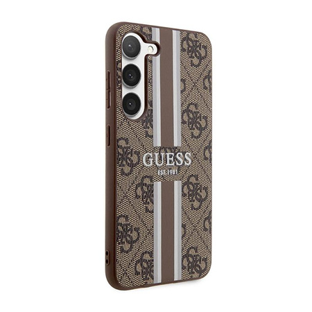 Guess 4G Printed Stripe - Etui Samsung Galaxy S23 (brązowy)