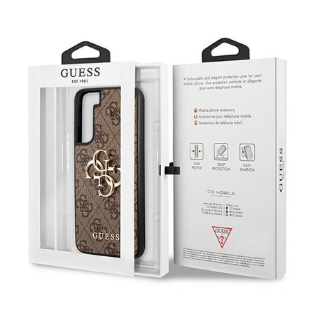 Guess 4G Big Metal Logo - Étui Samsung Galaxy S23+ (marron)