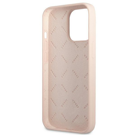 Guess szilikon háromszög logó - iPhone 13 Pro Max tok (rózsaszín)