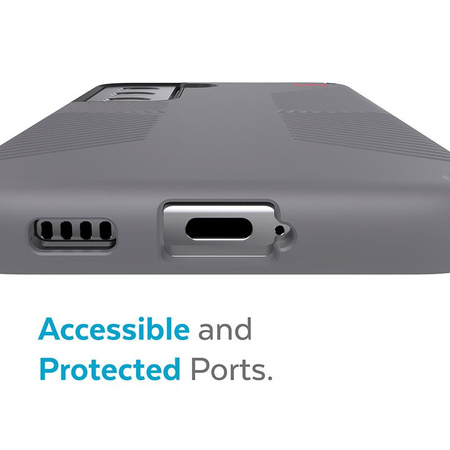 Speck Presidio2 Grip - Samsung Galaxy S22 Case with MICROBAN Coating (Graphite Grey/Black)