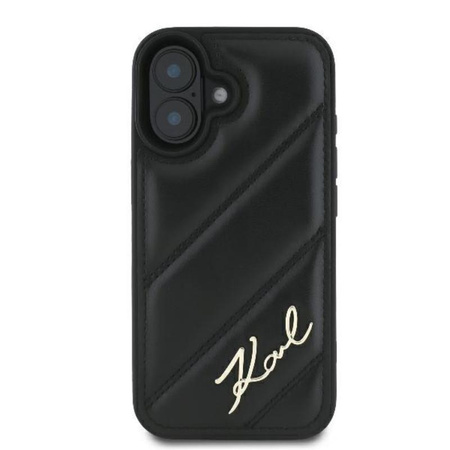 Karl Lagerfeld Quilted Signature - Coque pour iPhone 16 Plus (noir)