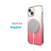 Speck Presidio Perfect-Clear + Ombre + MagSafe - Coque pour iPhone 15 Plus / 14 Plus avec revêtement MICROBAN (Clear / Vintage Rose Fade)