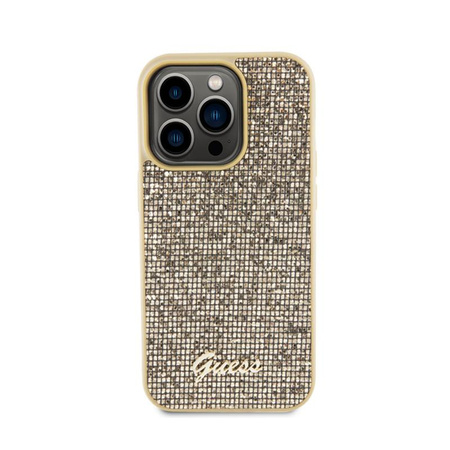 Guess Disco Metal Script - iPhone 15 Pro tok (arany)