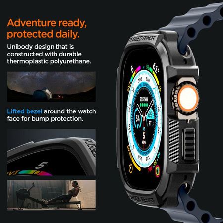 Spigen Rugged Armor - Pouzdro pro Apple Watch Ultra 49 mm (černé)