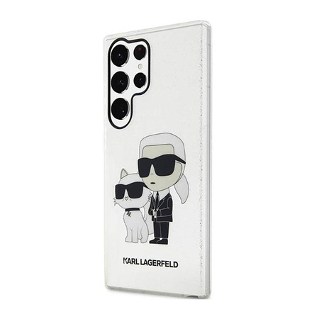 Karl Lagerfeld IML Glitter NFT Karl & Choupette - pouzdro pro Samsung Galaxy S23 Ultra (čiré)