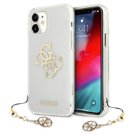 Guess 4G Big Logo Charm - pouzdro pro iPhone 11 (zlaté přívěsky)
