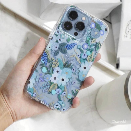 Rifle Paper Clear - iPhone 13 Pro Case (Garden Party Blue)