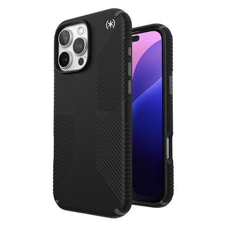 Speck Presidio2 Grip - Coque iPhone 16 Pro Max (Noir / Gris ardoise / Blanc)