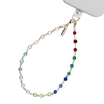 Phone Charm Rainbow Gems – złota zawieszka z kolorowymi kamieniami do telefonu i nie tylko