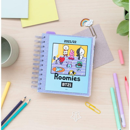 Line Friends BT21 - Školní kalendář / plánovač 2021/2022 (modrý)