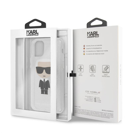 Karl Lagerfeld Iconic Karl - Coque iPhone 11 (Silver Glitter)