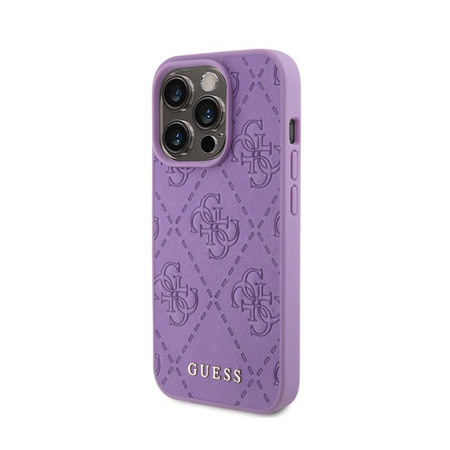 Guess Leather 4G Stamped - iPhone 15 Pro Case (violet)