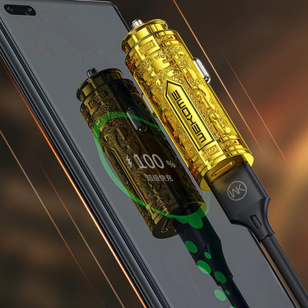 WEKOME WP-C37 Sakin Series - nabíječka do auta s rychlým nabíjením USB-C a USB-A PD 20W (zlatá)