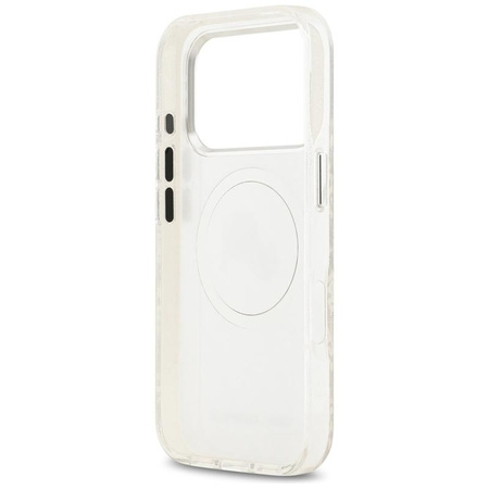 Karl Lagerfeld IML Glitter Karl & Choupette Heads Logo MagSafe - Hülle für iPhone 17 Pro Max (grau)