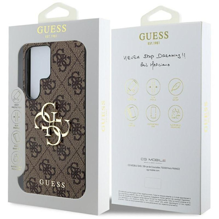 Guess Big 4G Classic Logo - Coque pour Samsung Galaxy S25 Ultra (marron)