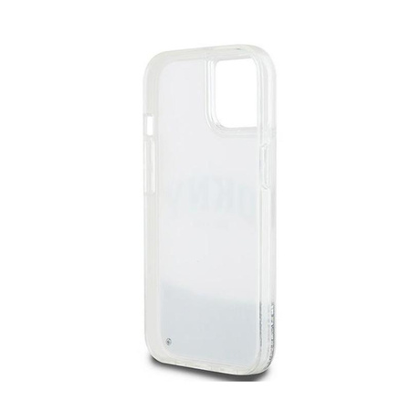 DKNY Liquid Glitter Big Logo - Coque iPhone 15 / 14 / 13 (blanc)