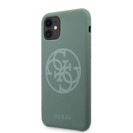 Guess Silicone 4G Tone to Tone - Coque iPhone 11 (kaki)