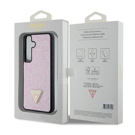 Guess Strass-Dreieck - Samsung Galaxy S24 Tasche (rosa)