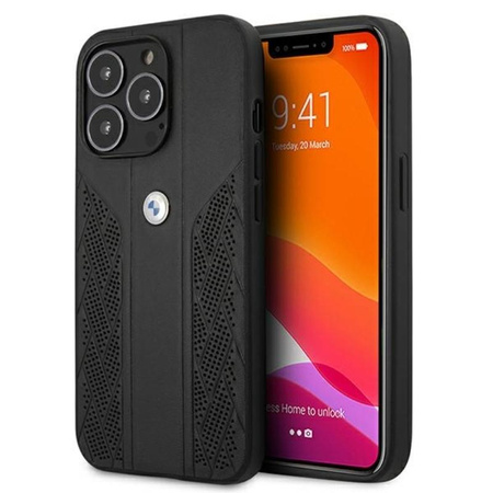 BMW Leather Curve Perforate HC - iPhone 13 Pro Case (noir)