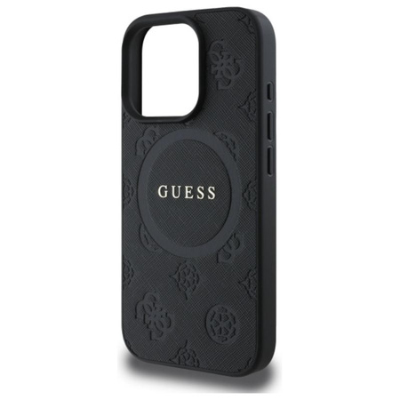 Guess Saffiano Peony Classic Logo MagSafe - iPhone 16 Pro tok (fekete)
