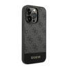 Guess 4G Bottom Stripe Metal Logo Collection - iPhone 14 Pro tok (szürke)