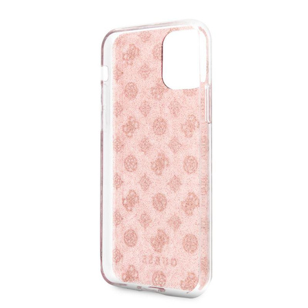 Guess 4G Peony Solid Glitter - pouzdro pro iPhone 11 Pro (růžové)