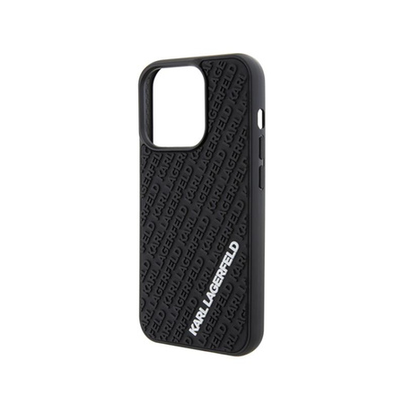 Karl Lagerfeld 3D Rubber Multi Logo - pouzdro pro iPhone 15 Pro (černé)