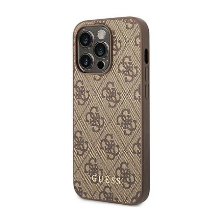 Guess 4G Metal Gold Logo - iPhone 14 Pro Case (brown)