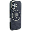 Guess IML Metal Glitter 4G Circle Triangle MagSafe - pouzdro pro iPhone 16 (černé)