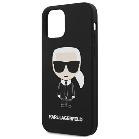 Karl Lagerfeld Fullbody Silicone Iconic - pouzdro pro iPhone 12 Mini (černé)