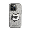 Karl Lagerfeld NFT Glitter Choupette Patch- Case for iPhone 14 Pro Max (Silver)