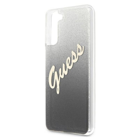 Guess Glitter Gradient Script - Etui Samsung Galaxy S21+ (czarny)