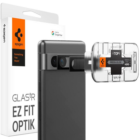 Spigen Optik.TR EZ Fit Camera Lens Protector 2-Pack - ochranné sklo objektivu pro Google Pixel 7A (2 ks) (černá)