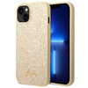 Guess Glitter Flakes fém logós tok - iPhone 14 Plus (arany)