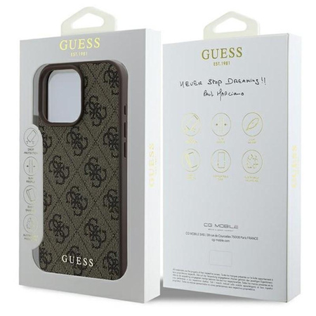 Guess 4G Classic - Coque pour iPhone 16 Pro Max (marron)