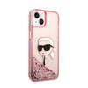 Karl Lagerfeld Liquid Glitter NFT Karl's Head - iPhone 14 Plus Tasche (rosa)