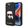 Karl Lagerfeld szilikon ikonikus Karl`s Head - iPhone 14 Pro tok (fekete)