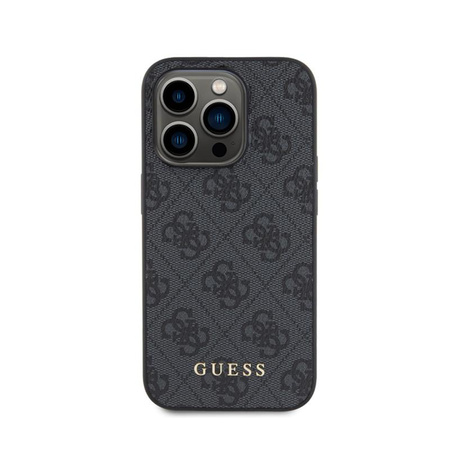 Guess 4G Metall Gold Logo - iPhone 15 Pro Tasche (grau)