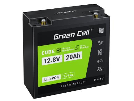 Green Cell - Batterie LiFePO4 12V 12.8V 20Ah pour systèmes photovoltaïques, camping-cars et bateaux