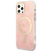 Guess Bundle Pack MagSafe 4G - MagSafe iPhone 12 / iPhone 12 Pro Tasche + Ladegerät Set (rosa/gold)