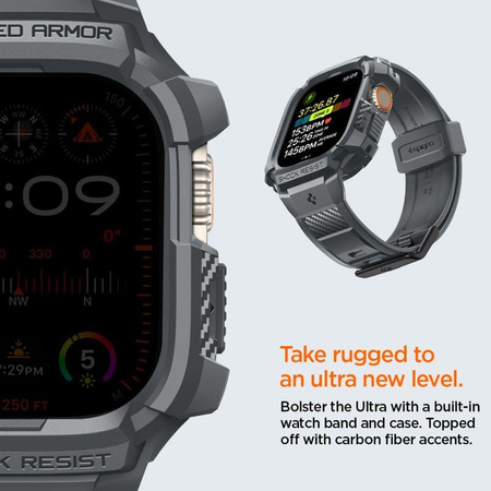 Spigen Rugged Armor Pro - Řemínek s pouzdrem pro Apple Watch Ultra 49 mm (Tmavě šedá)