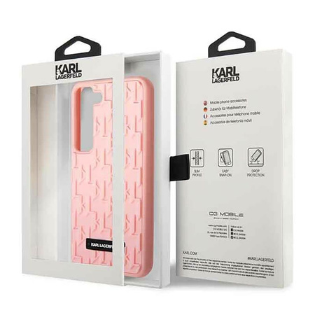 Karl Lagerfeld Monogram 3D Pattern - Samsung Galaxy S23 Case (pink)
