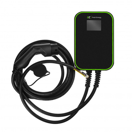 Green Cell - Wallbox GC EV PowerBox 22kW charger with Type 2 cable for charging electric cars and plug-in hybrids