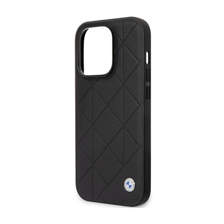 BMW Leather steppelt - iPhone 14 Pro tok (fekete)
