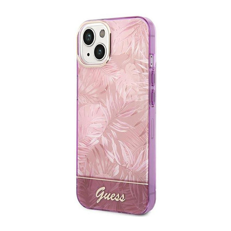 Guess Jungle Case - Coque pour iPhone 14 Plus (Rose)