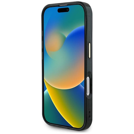 Guess IML Metal Glitter 4G Circle Triangle MagSafe - tok iPhone 16-hoz (fekete)