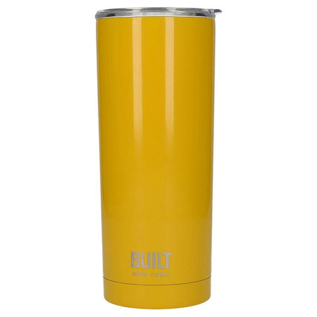 BUILT Vacuum Insulated Tumbler - Mug thermique en acier isolé sous vide 600 ml (Jaune)