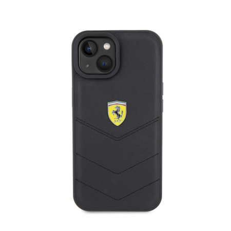 Ferrari Quilted Metal Logo - pouzdro pro iPhone 15 (černé)