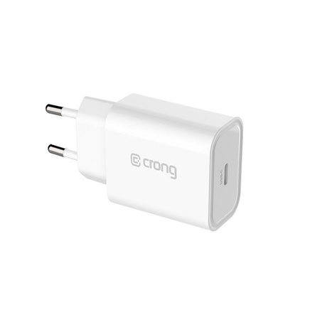 Chargeur de voyage USB-C Crong - Chargeur secteur USB-C Power Delivery 20W (blanc)